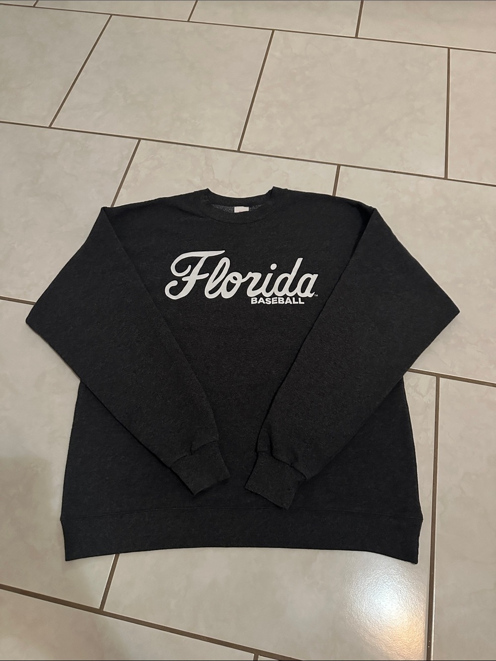 Hanes Charcoal 'Florida Baseball' Crewneck Sweatshirt